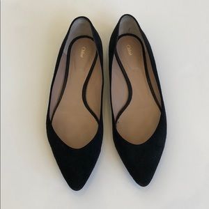 Chloe Black Suede Flats Size 39.5